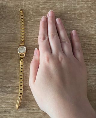 Reloj pulsera de cuerda chapado en oro