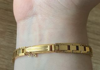 Reloj pulsera de cuerda chapado en oro
