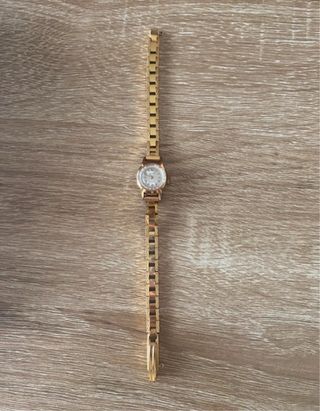 Reloj pulsera de cuerda chapado en oro