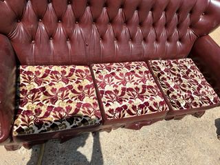 Sofa vintage, tresillo antiguo chesterfiel