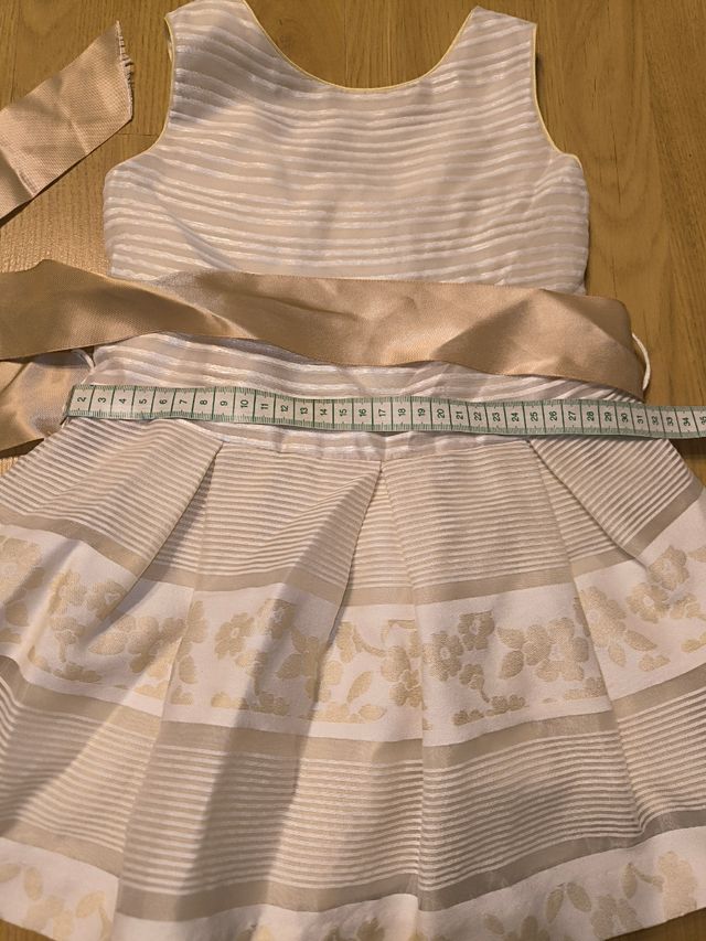 Vestido ceremonia beige niña