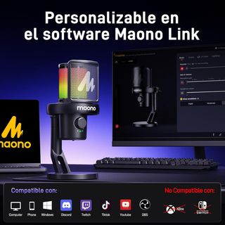 Microfono MAONO DM40 Inalambrico, RGB Recargable.