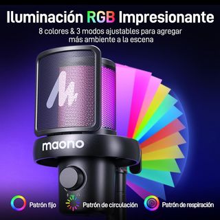 Microfono MAONO DM40 Inalambrico, RGB Recargable.