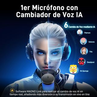 Microfono MAONO DM40 Inalambrico, RGB Recargable.