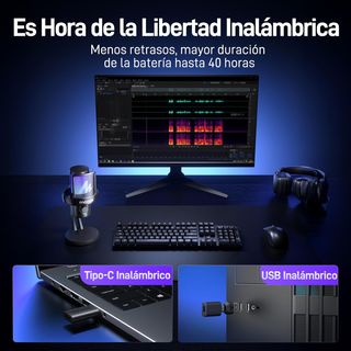 Microfono MAONO DM40 Inalambrico, RGB Recargable.