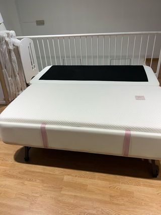 Cama nido rosa y blanca