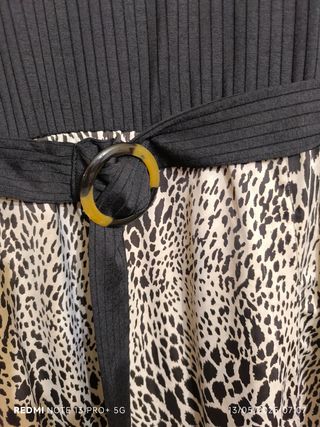 Vestido Cortefiel negro y beige