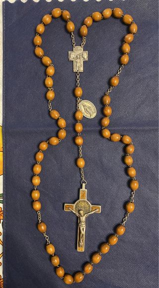 Rosario legno vintage San Benedetto