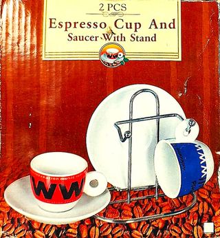 Juego de tazas de café con soporte