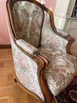 Poltrona Bergere - Legno e tessuto