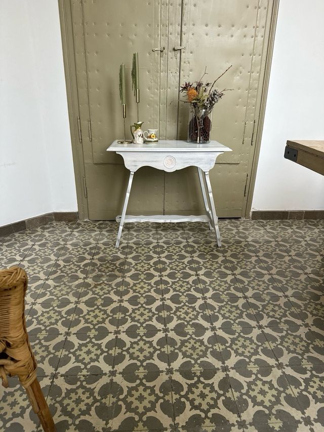 Mesa centro vintage blanca