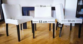 Sillas de comedor  piel blanca y madera