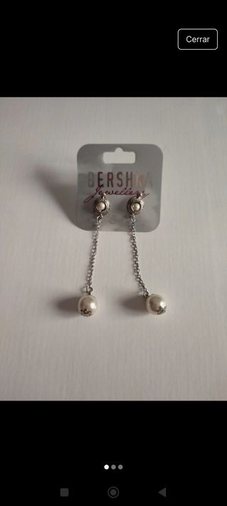 Pendientes Bershka perla | Plata