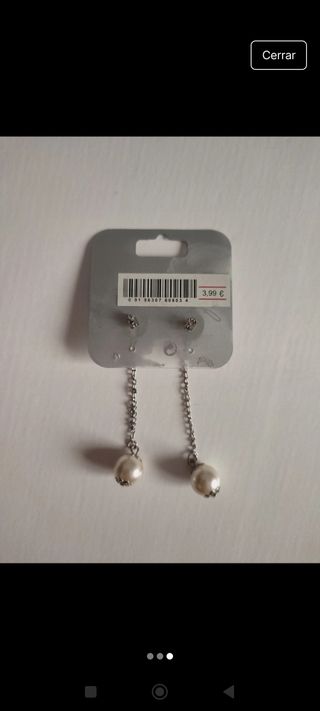 Pendientes Bershka perla | Plata