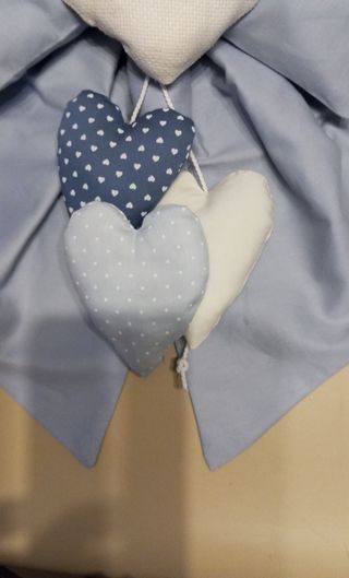 Fiocco nascita celeste con cuori