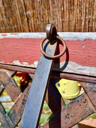 CAZO ANTIGUO DE COBRE CROMADO Y HIERRO