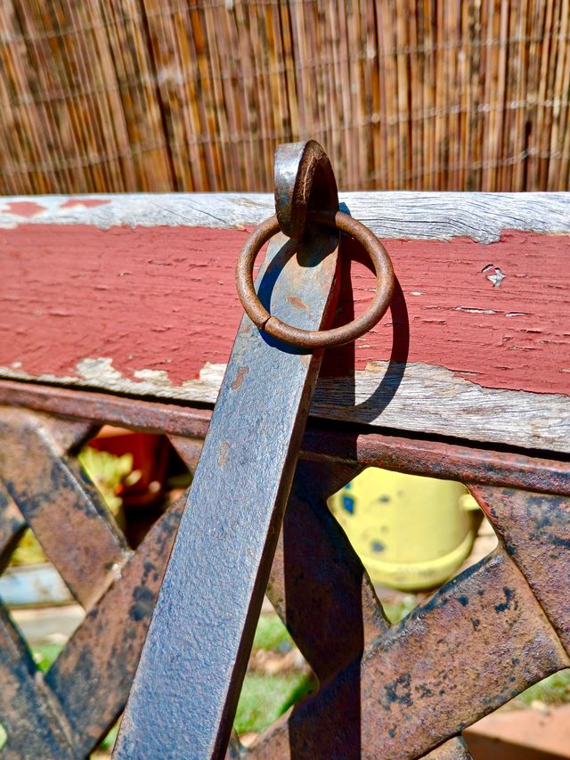 CAZO ANTIGUO DE COBRE CROMADO Y HIERRO