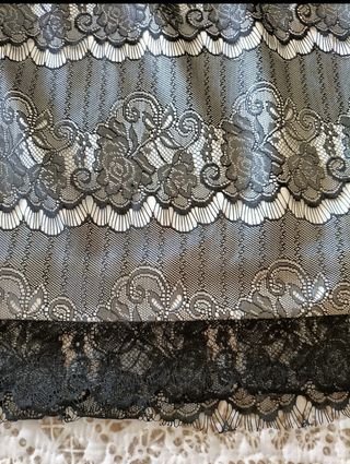 Vestido encaje fiesta blanco-negro