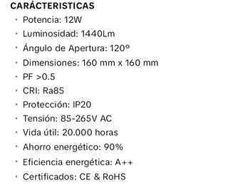 Lote 5 panel  Luz Panel Led superficie