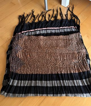 Foulard hombre negro gris rayas Massimo Dutti 