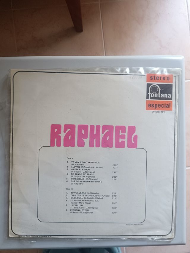 Vinilo Raphael - Fontana Especial