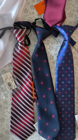 Corbata ceremonia niño azul,blanca,roja,frambuesa.