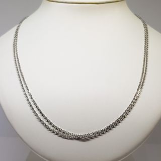 Cadena Oro Blanco 18K Doble