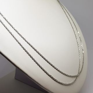 Cadena Oro Blanco 18K Doble