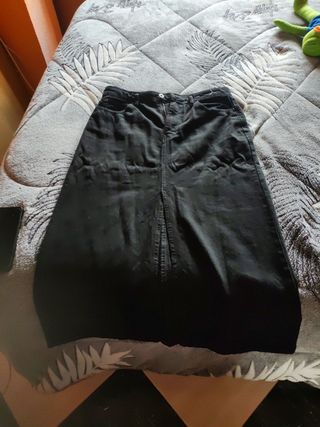 Falda vaquera negra - Talla L