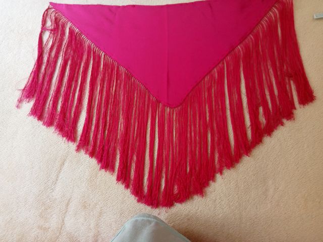 Mantón gitana niña fucsia 70cm