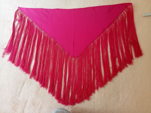 Mantón gitana niña fucsia 70cm