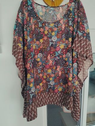 Blusón boho chic multicolor talla 16