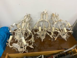 4 lampadari bianchi vintage