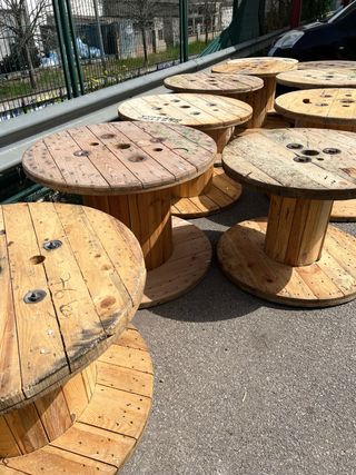 MESAS BOBINAS CARRETE MADERA CABLE CHILLPALET