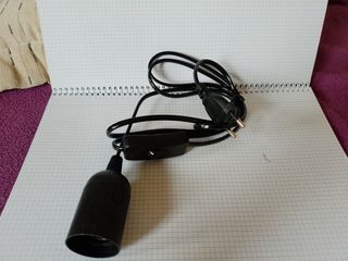 Portabombillas con cable e interruptor