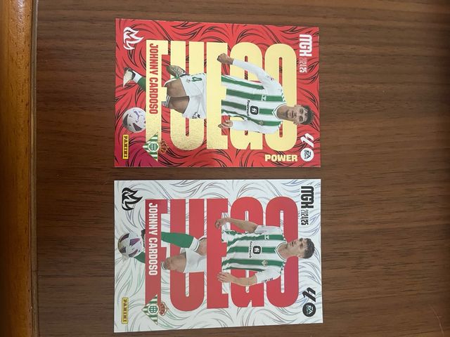 2 Cromos Fuego Johnny Cardoso