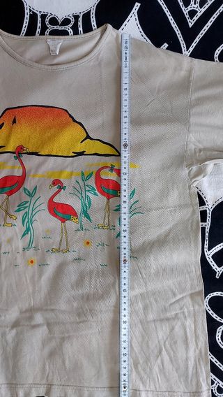Top vintage cotone fenicotteri
