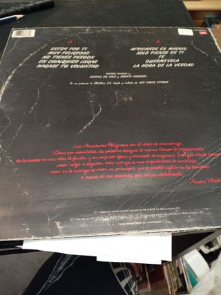 DISCO DE VINILO AMISTADES PELIGROSAS