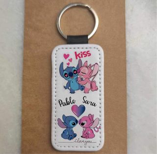 Llavero de polipiel Lilo and stitch personalizado