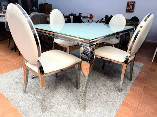 Mesa de Cristal Templado 160cm. Comedor o Cocina