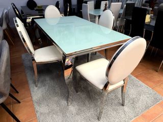 Mesa de Cristal Templado 160cm. Comedor o Cocina
