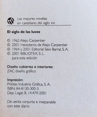 NOVELA "EL SIGLO DE LAS LUCES" DE ALEJO CARPENTIER