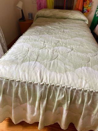 2 Edredones cama 80-90 - Verde y blanco