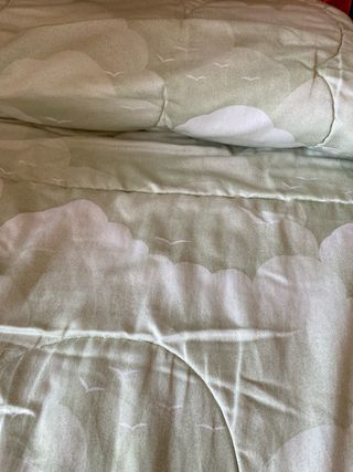 2 Edredones cama 80-90 - Verde y blanco