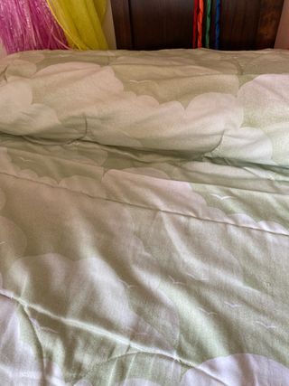 2 Edredones cama 80-90 - Verde y blanco