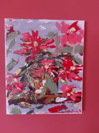 Dipinto acrilico - Poinsettia