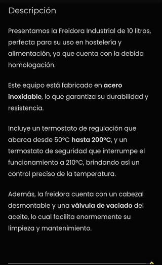 Freidora eléctrica industrial MALKA FES10 - 10L