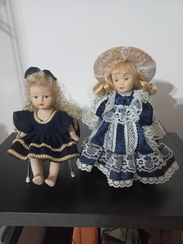 2 Bambole Porcellana Vintage