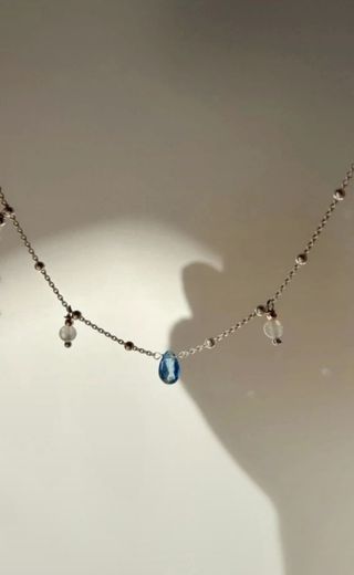 Collana argento Cianite e Acquamarina