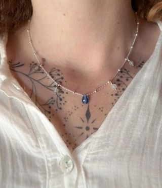 Collana argento Cianite e Acquamarina